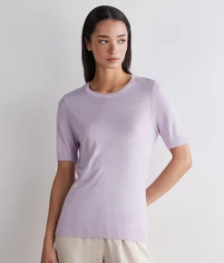 Girocollo a maniche corte in Cashmere Silkfine