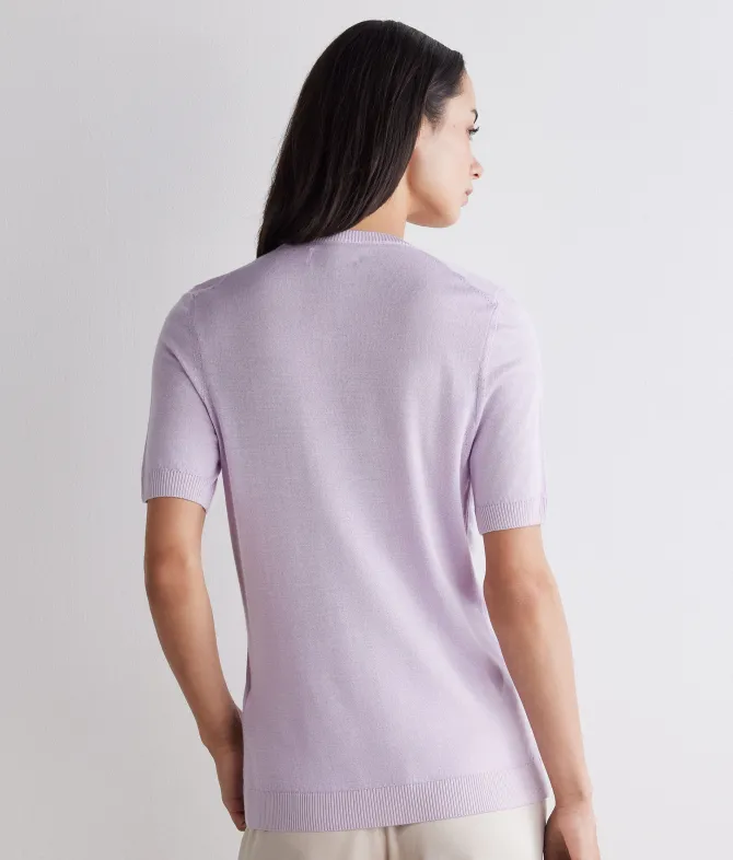 Girocollo a maniche corte in Cashmere Silkfine