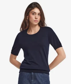 Girocollo a maniche corte in Cashmere Ultrafine