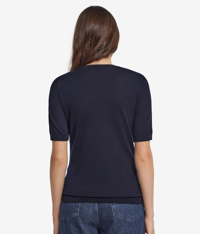 Girocollo a maniche corte in Cashmere Ultrafine