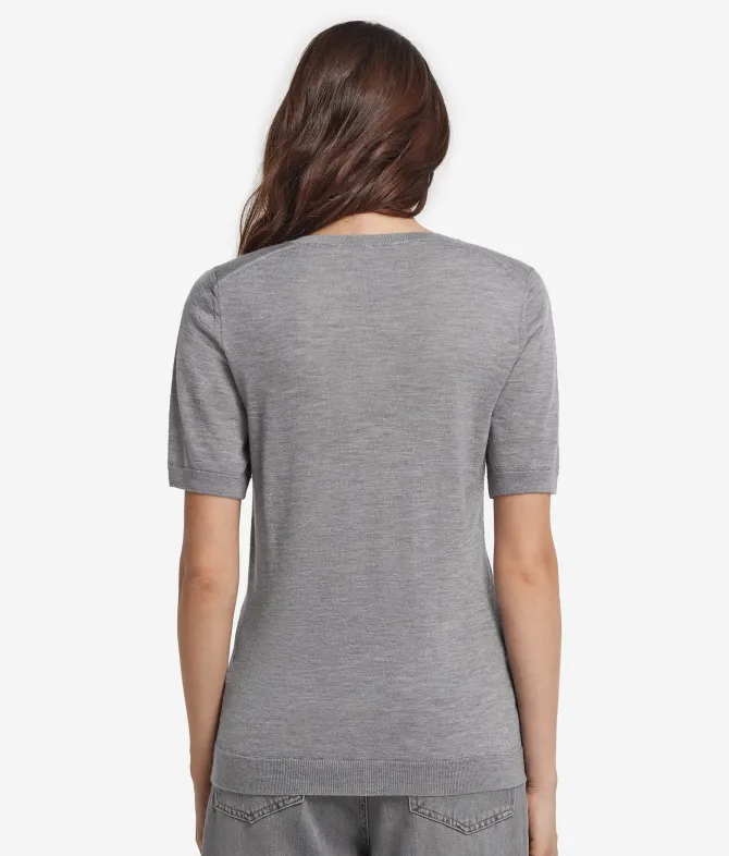 Girocollo a maniche corte in Cashmere Ultrafine