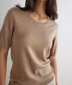 Girocollo a maniche corte in Cashmere Ultrafine