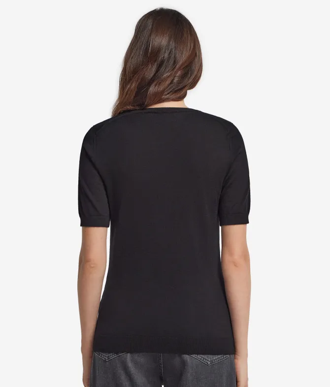 Girocollo a maniche corte in Cashmere Ultrafine