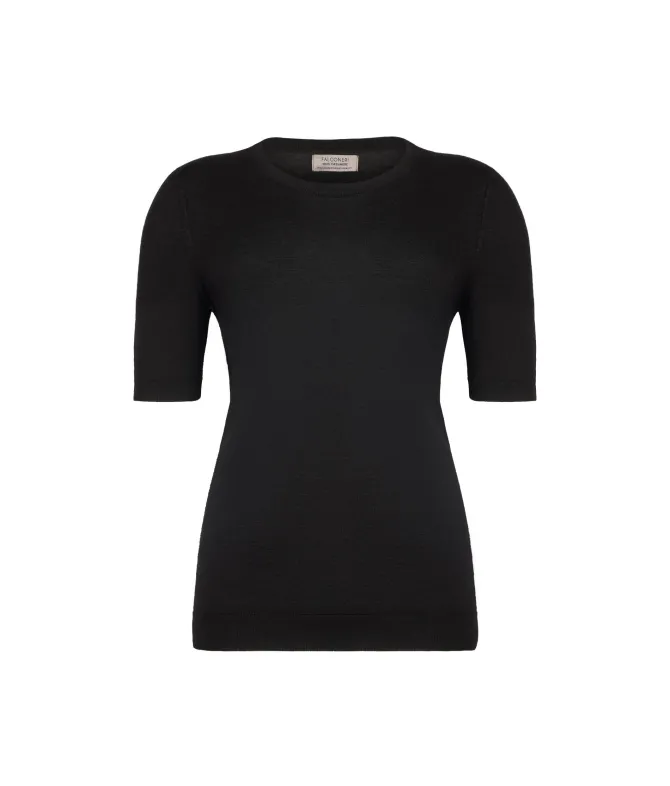 Girocollo a maniche corte in Cashmere Ultrafine