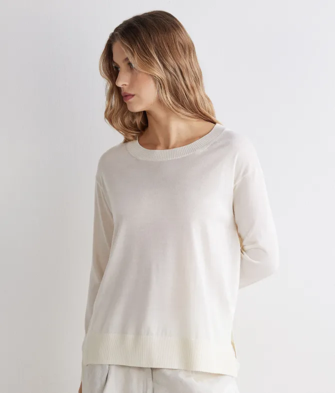 Girocollo con spacchi in Cashmere Ultrafine