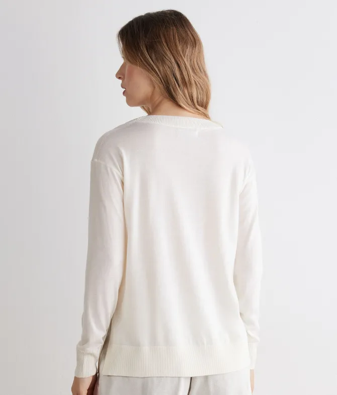 Girocollo con spacchi in Cashmere Ultrafine