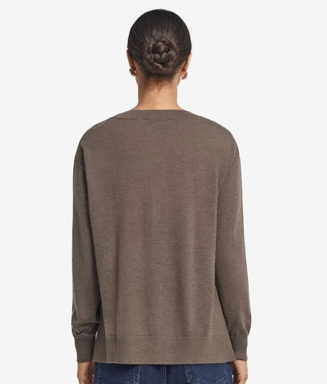 Girocollo con spacchi in Cashmere Ultrafine
