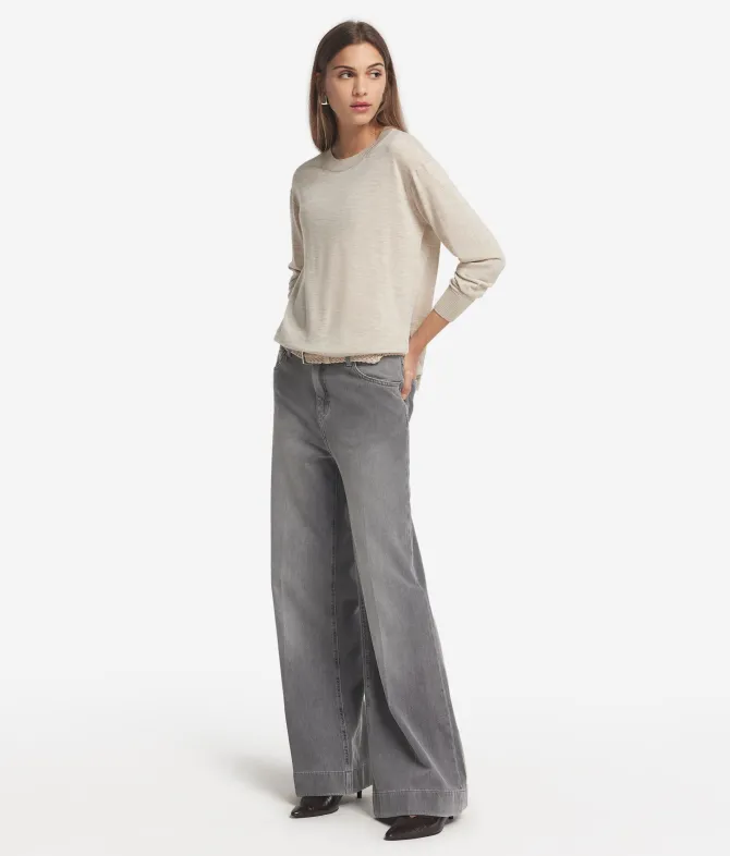 Girocollo con spacchi in Cashmere Ultrafine