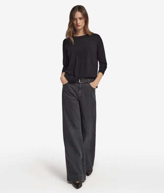 Girocollo con spacchi in Cashmere Ultrafine