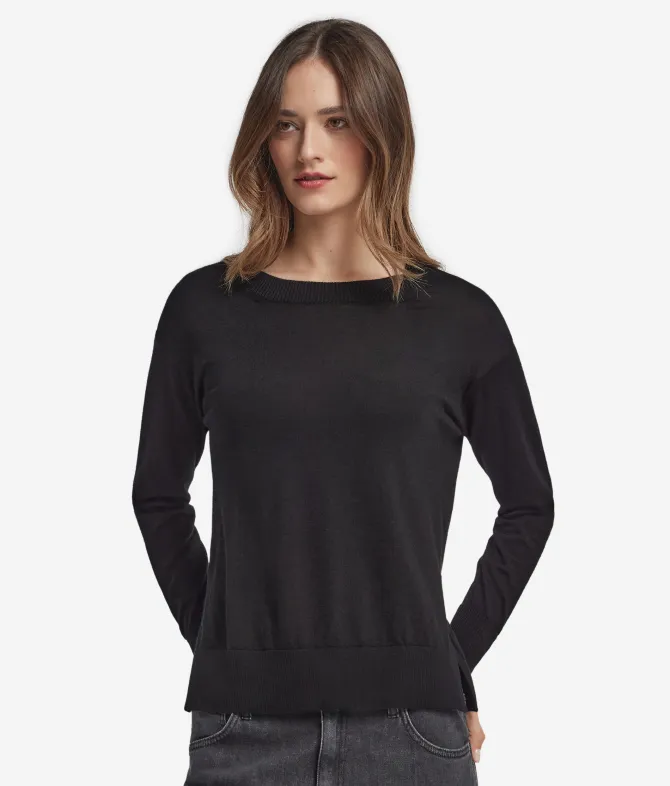 Girocollo con spacchi in Cashmere Ultrafine