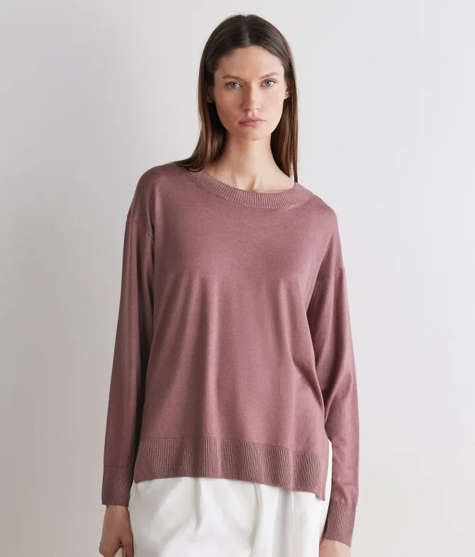 Girocollo con spacchi in Cashmere Ultrafine