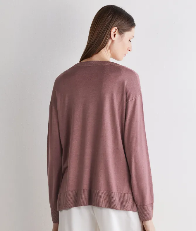 Girocollo con spacchi in Cashmere Ultrafine