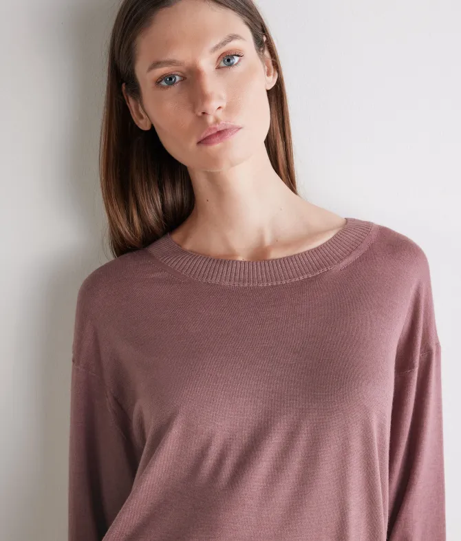 Girocollo con spacchi in Cashmere Ultrafine