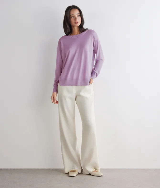 Girocollo con spacchi in Cashmere Ultrafine