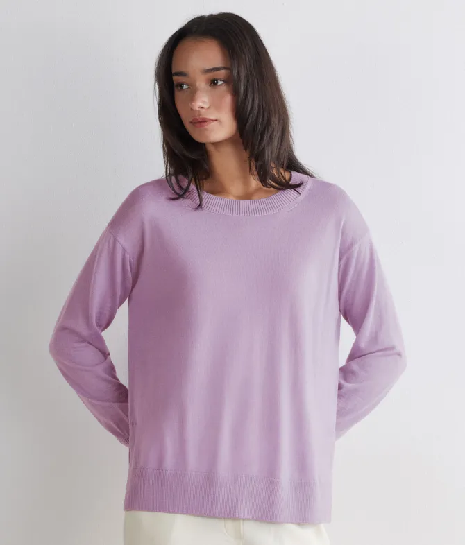 Girocollo con spacchi in Cashmere Ultrafine