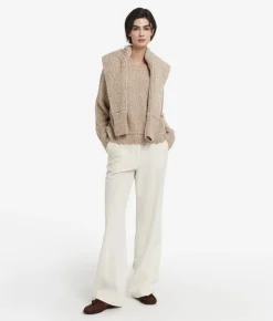 Girocollo con trecce in Cashmere Undyed Tricot