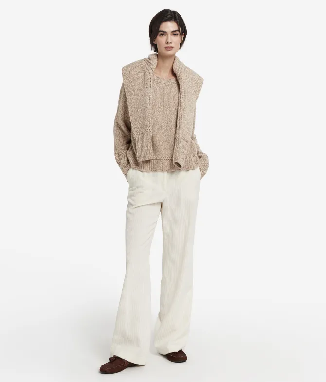 Girocollo con trecce in Cashmere Undyed Tricot