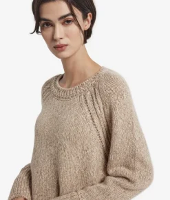Girocollo con trecce in Cashmere Undyed Tricot