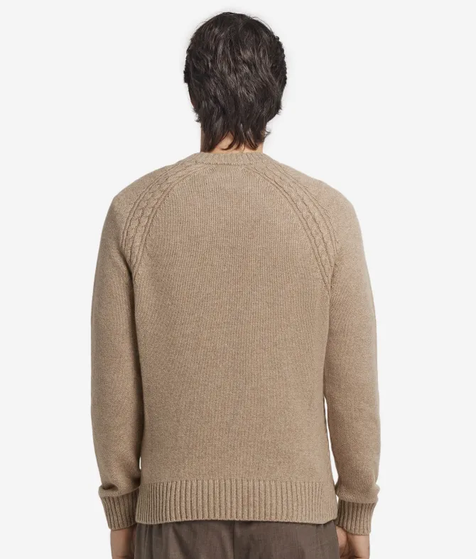 Girocollo con trecce in Ultrasoft Undyed Cashmere