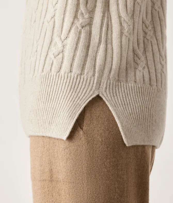 Girocollo coste intrecciate in Cashmere Ultrasoft