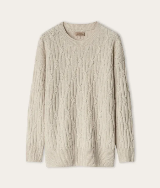Girocollo coste intrecciate in Cashmere Ultrasoft