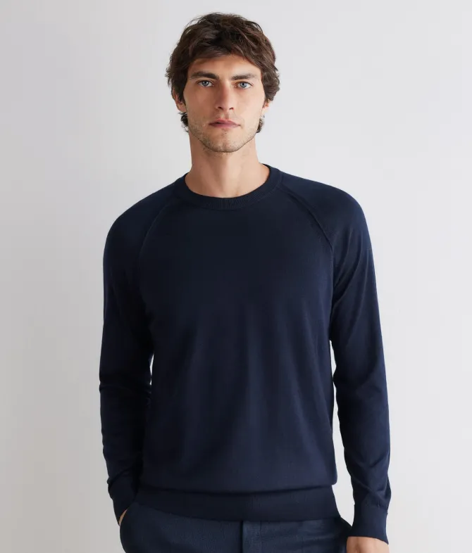 Girocollo manica raglan in Cashmere Ultrafine