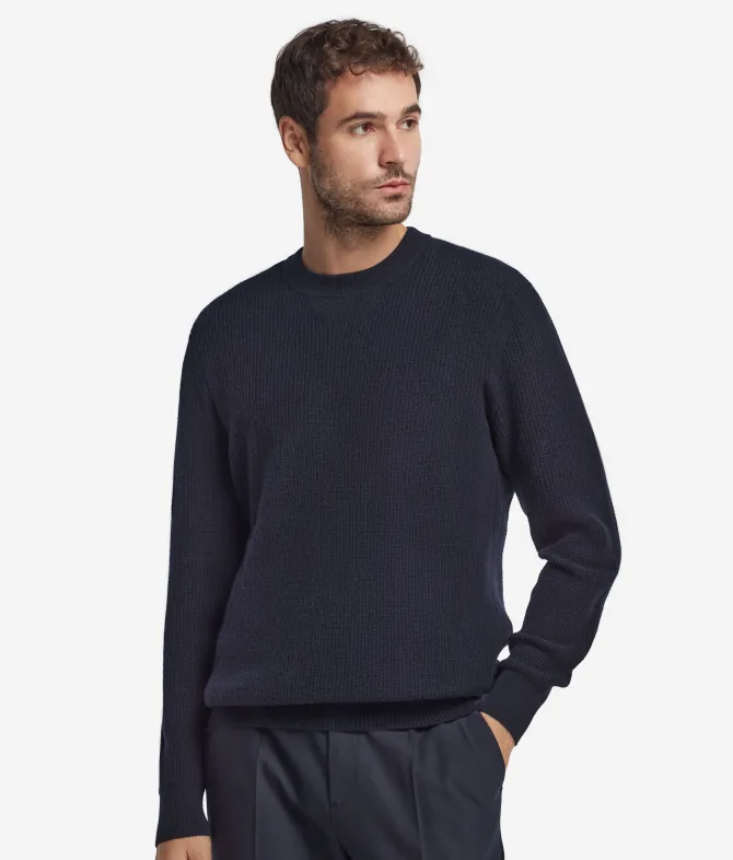 Girocollo punto waffle in Cashmere Ultrasoft