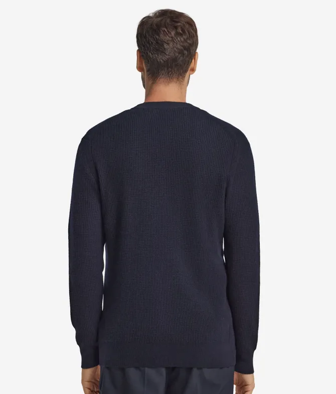 Girocollo punto waffle in Cashmere Ultrasoft