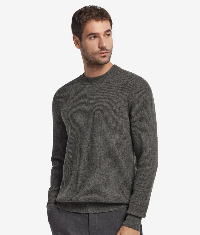 Girocollo punto waffle in Cashmere Ultrasoft