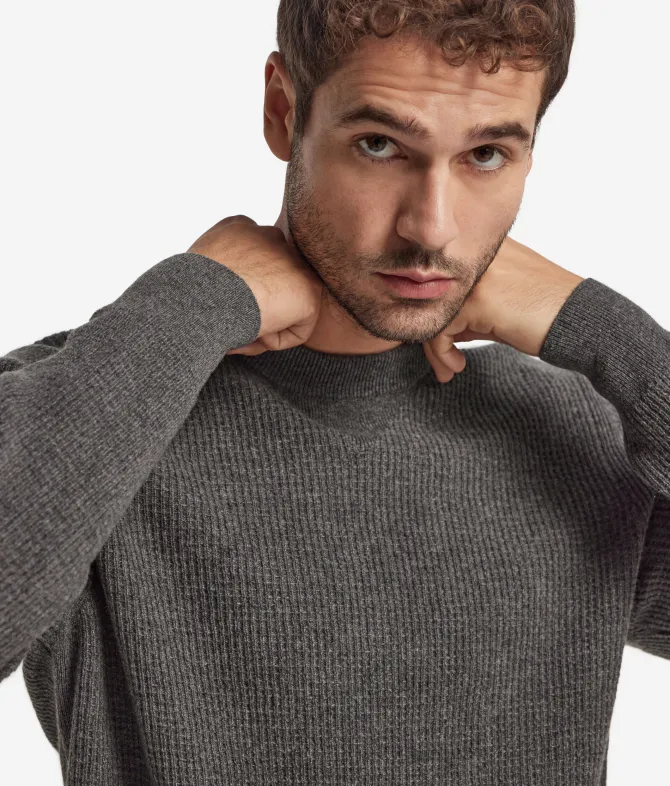 Girocollo punto waffle in Cashmere Ultrasoft