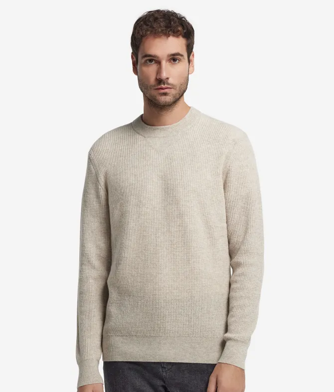 Girocollo punto waffle in Cashmere Ultrasoft