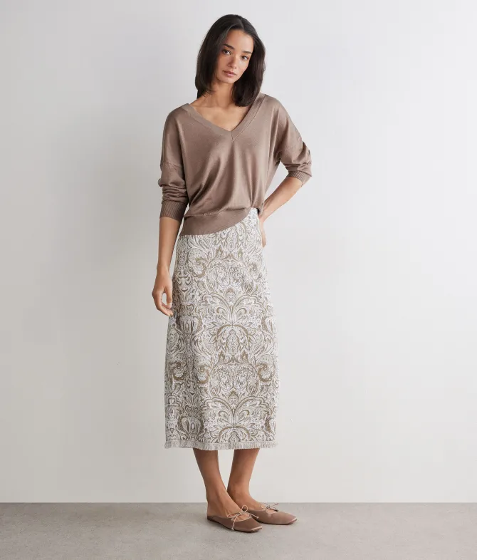 Gonna jacquard paisley