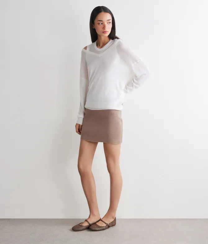 Gonna reversibile in Cashmere Ultrafine