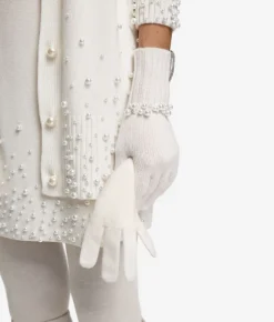 Guanti con perle in Cashmere Ultrasoft