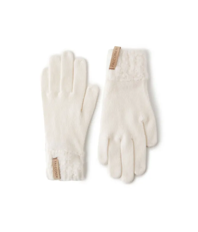 Guanti in Cashmere Ultrasoft e bouclè