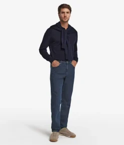 Jeans in cotone e lino