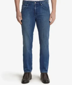 Jeans in cotone e lino