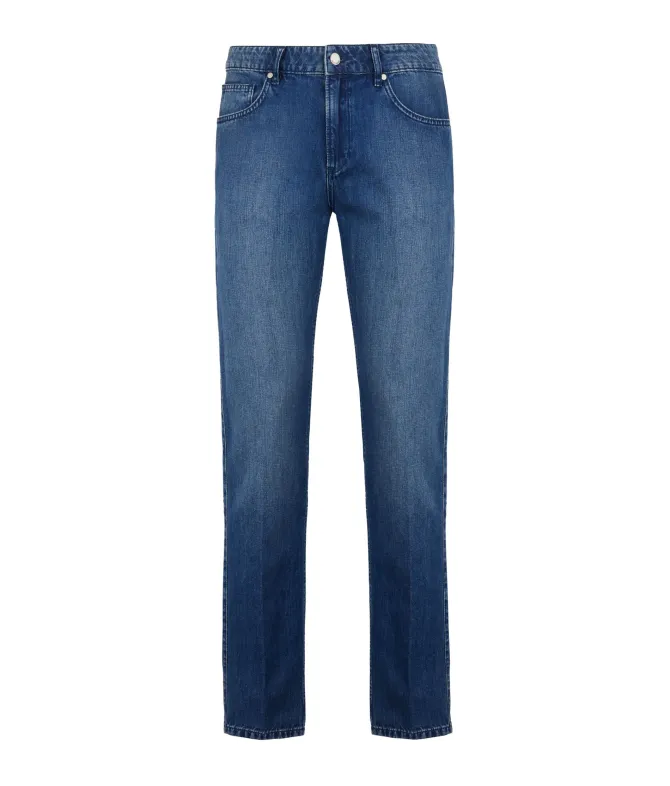 Jeans in cotone e lino
