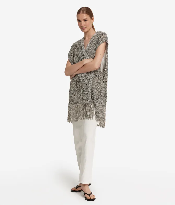 Kimono traforato con paillettes