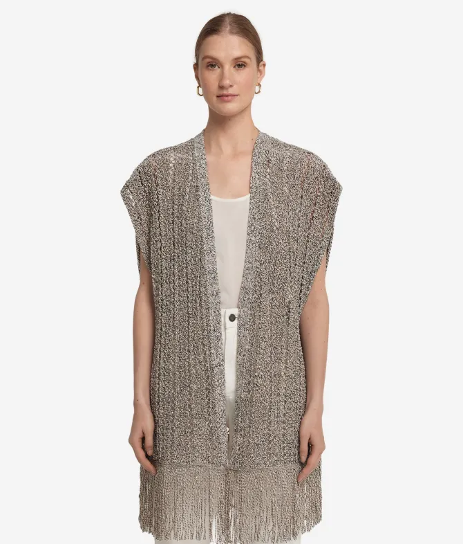 Kimono traforato con paillettes