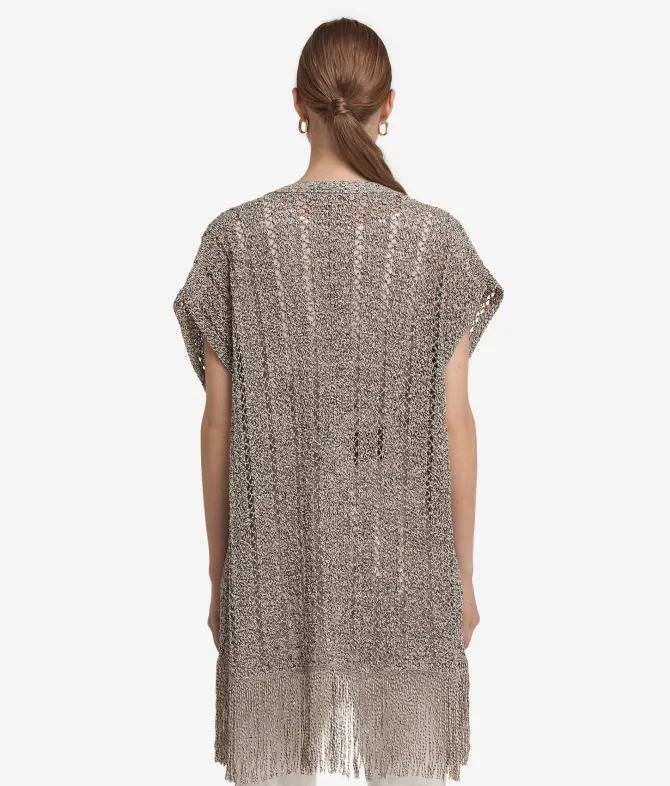 Kimono traforato con paillettes