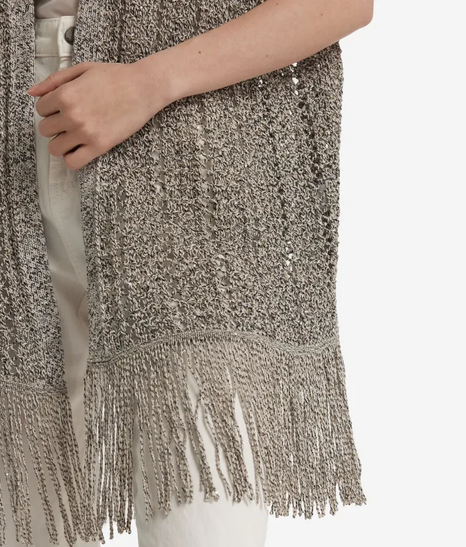 Kimono traforato con paillettes