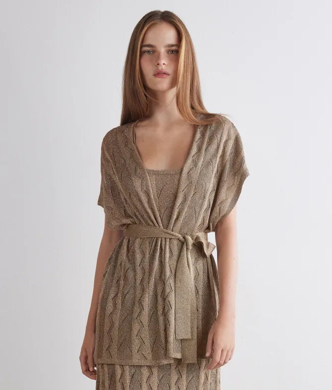 Kimono treccia coste lamé