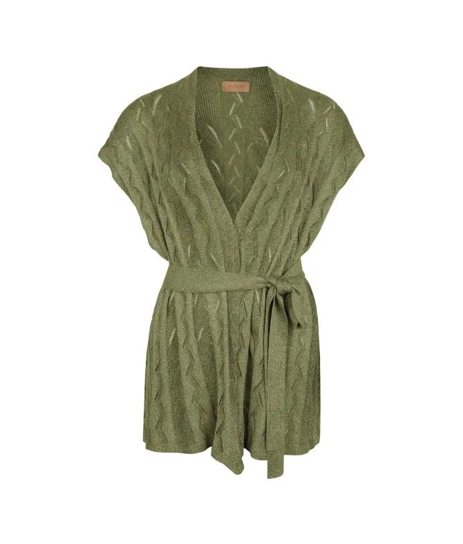 Kimono treccia coste lamé