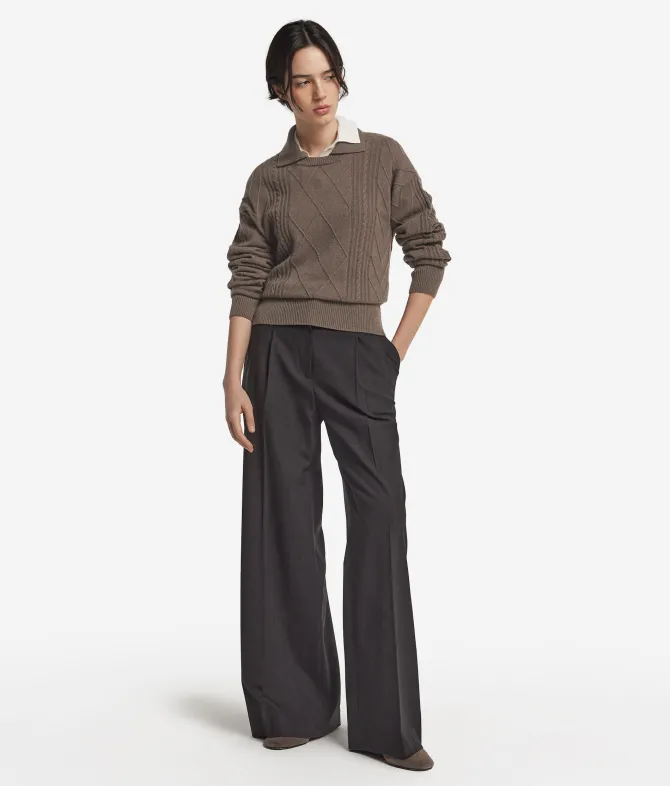 Maglia con colletto in Cashmere Ultrasoft