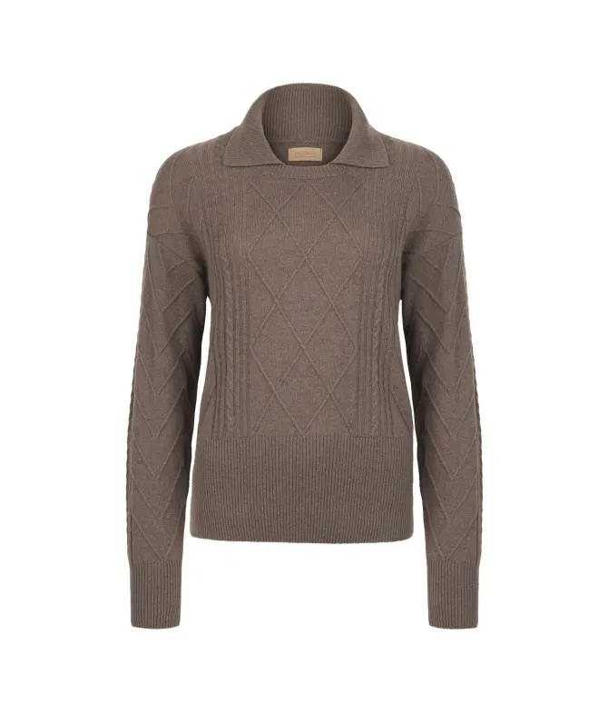 Maglia con colletto in Cashmere Ultrasoft