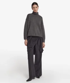 Maglia con collo a cratere in Cashmere Tricot