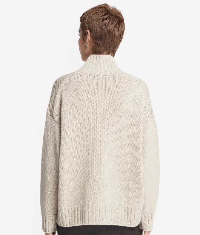 Maglia con collo a cratere in Cashmere Tricot