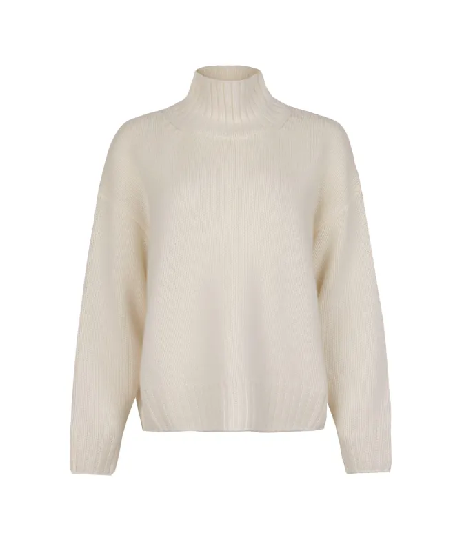 Maglia con collo a cratere in Cashmere Tricot