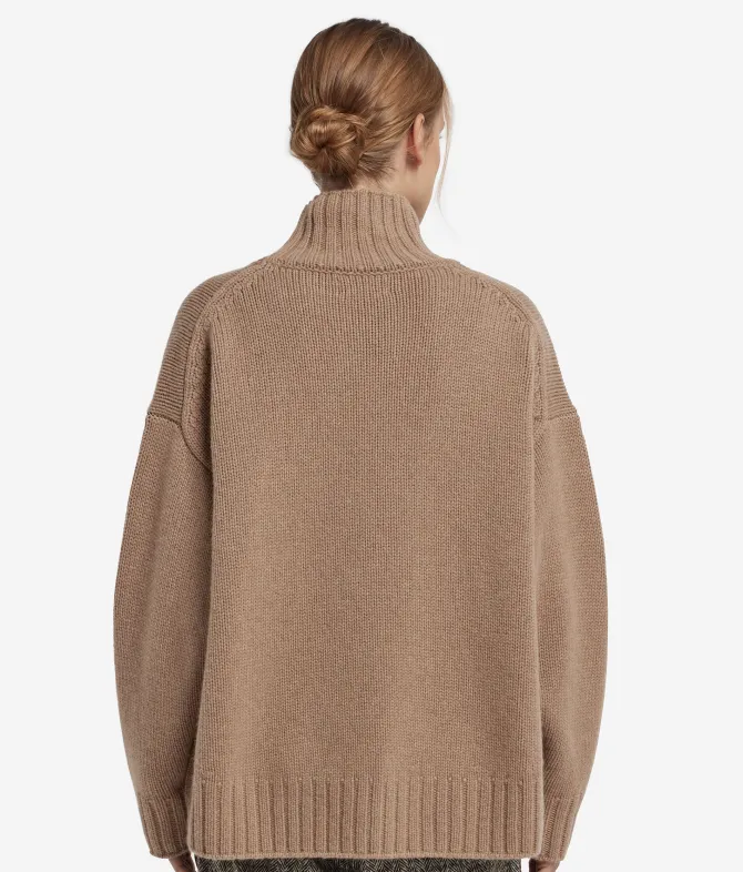 Maglia con collo a cratere in Cashmere Tricot